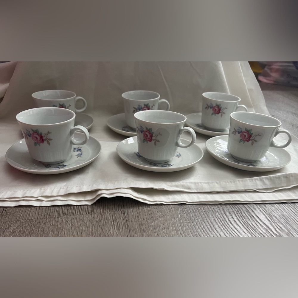 NIB VTG CP COLDITZ  6 PORCELAIN ESPRESSO CUPS/SAUCERS-GERMAN DEMOCRATIC REPUB